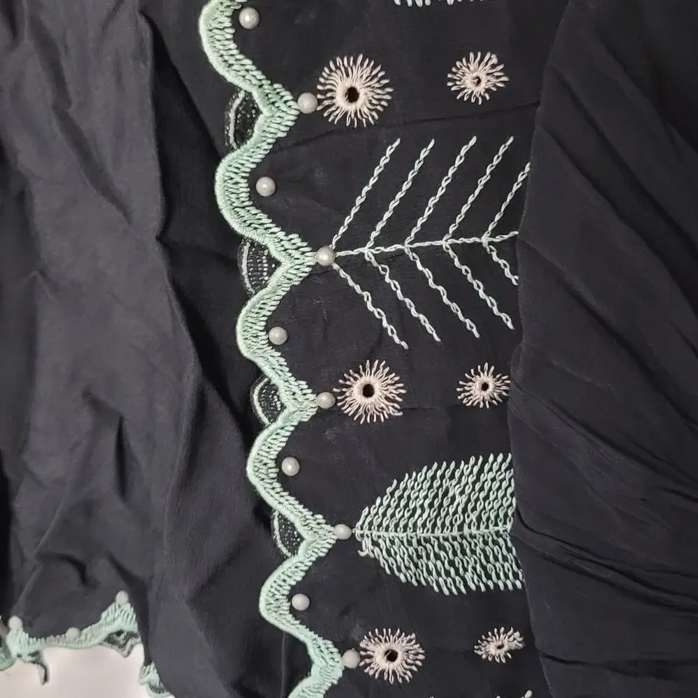 Double D Ranchwear- 2 piece boho set- Navy with embellishments- size Small/Med - Picture 4 of 16